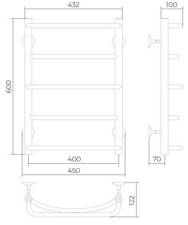 Водяной полотенцесушитель Larusso Евромикс П5 40x60см хром 4670078534941